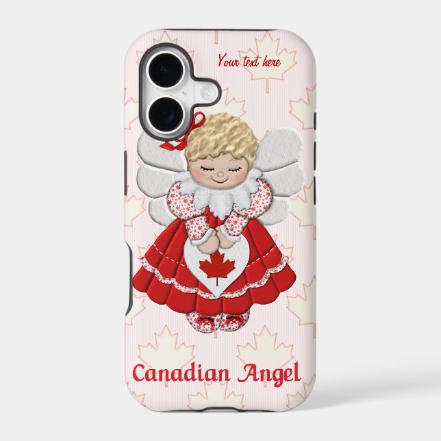 Canadian Angel and Maple Leaf  - Customize Iphone Case (Back)