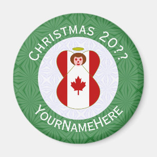 Canadian Angel Christmas Flag Personalized Magnet