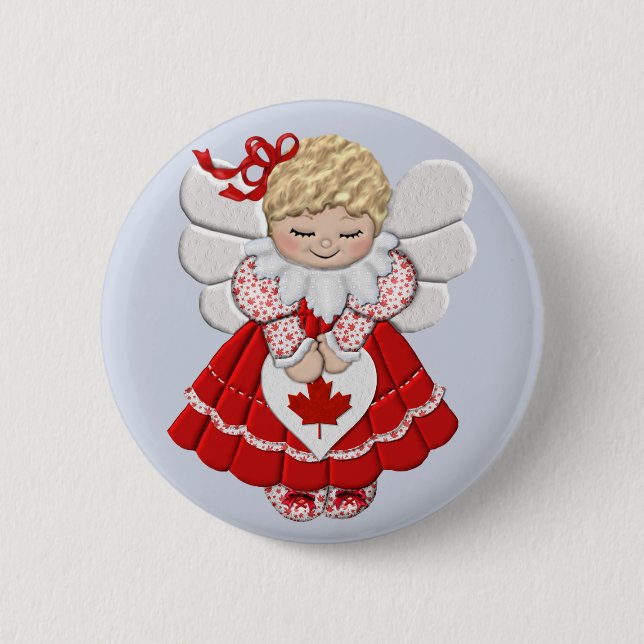 Canadian Angel Pinback Button (Front)