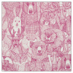 canadian animals cherry pearl fabric