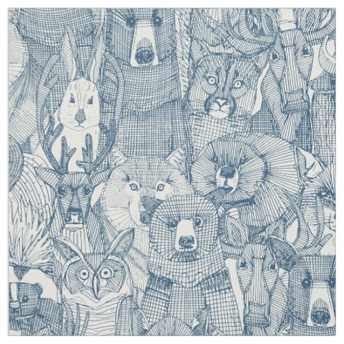 canadian animals cobalt half pearl fabric