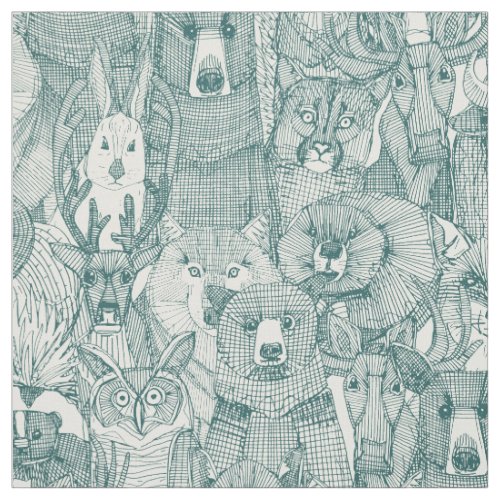 canadian animals jade half pearl fabric