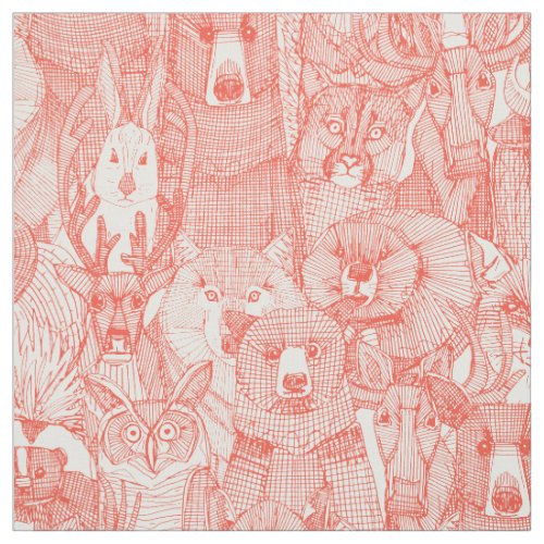 canadian animals persimmon half pearl fabric
