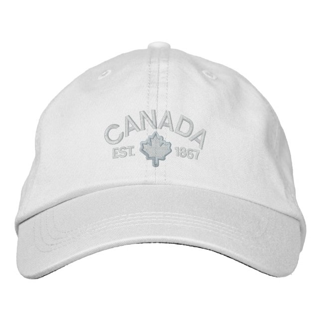 Canadian Anniversary Embroidery Canada Embroidered Baseball Cap (Front)