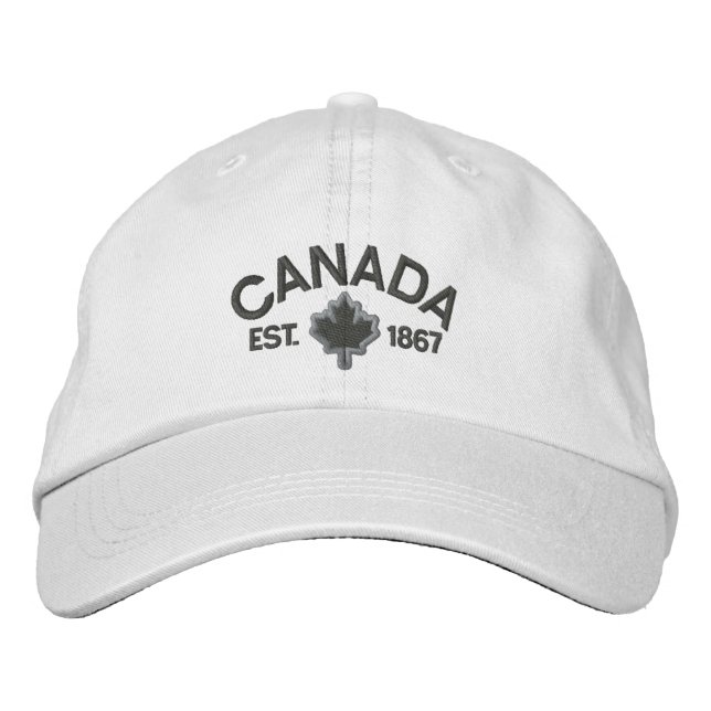 Canadian Anniversary Embroidery Canada Embroidered Baseball Hat (Front)