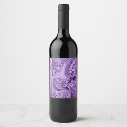 canadian artist purple wine bottle labels art wine label