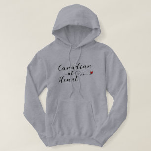 Canadian At Heart Hoodie, Canada Hoodie