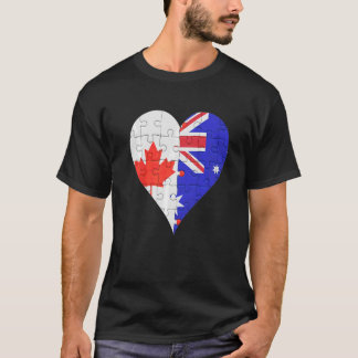Canadian Australian Flag Heart T-Shirt
