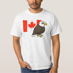 Customizable Bald Eagle Canada Flag Men's Crew Value T-Shirt