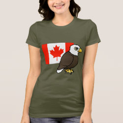 Customizable Bald Eagle Canada Flag Women's Bella Jersey T-Shirt