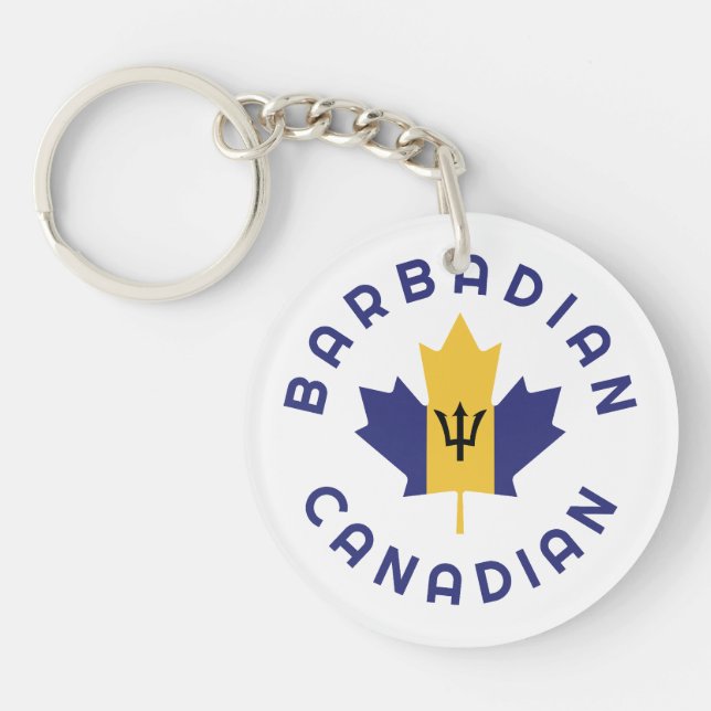 Canadian Barbadian Roots Keychain (Front)