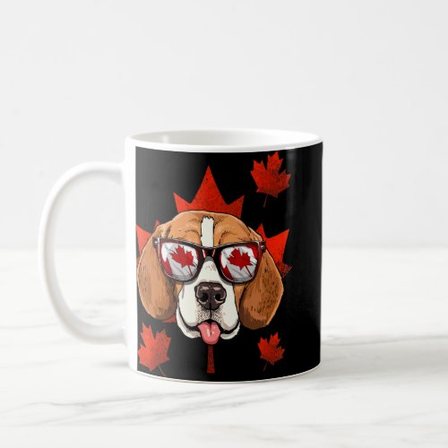 Canadian Beagle Dog Maple Leaf Patriotic Canada Fl Coffee Mug