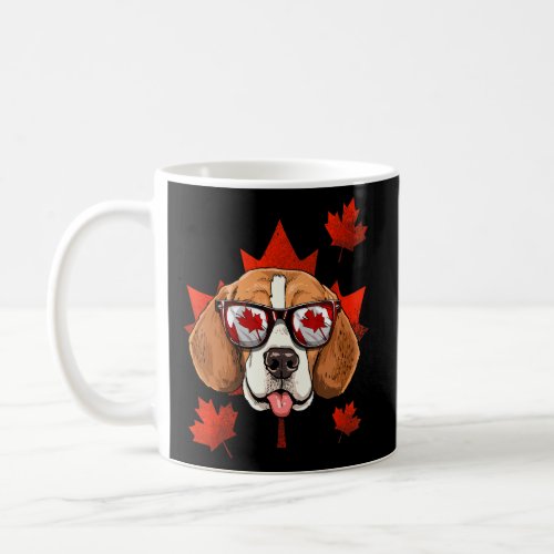 Canadian Beagle Dog Maple Leaf Patriotic Canada Fl Coffee Mug
