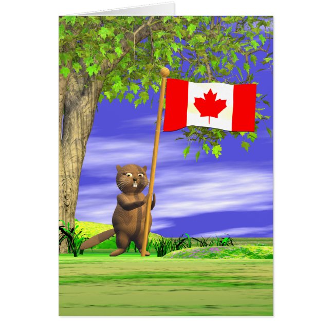 Canadian Beaver and Flag Cards (Front)