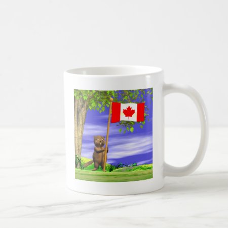 Canadian Beaver And Flag Coffee Mug