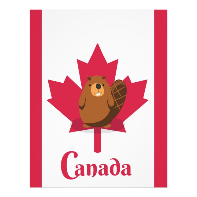 Canadian beaver cartoon travel poster (Front)