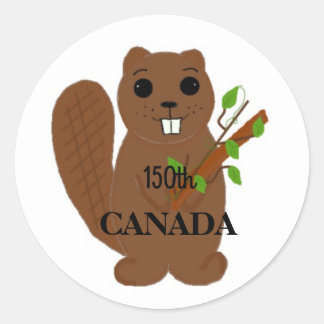 Canadian Beaver Celebrate Canada Classic Round Sticker