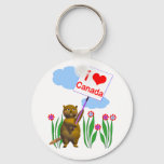 Canadian Beaver Loves Canada Keychain at Zazzle