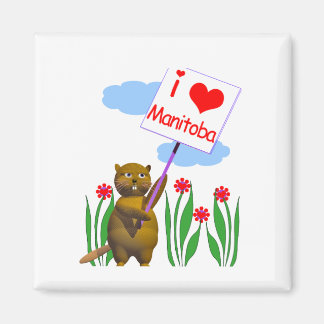 Canadian Beaver Loves Manitoba Magnet