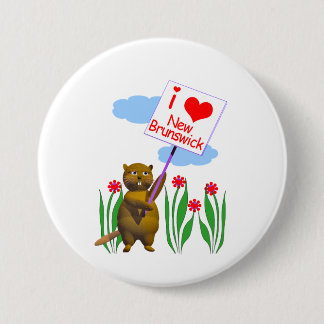 Canadian Beaver Loves New Brunswick Button