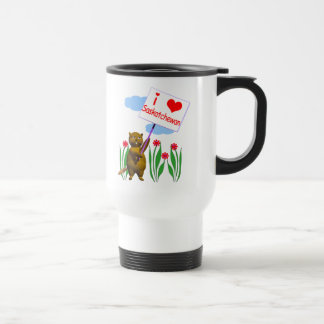 Canadian Beaver Loves Saskatchewan Travel Mug