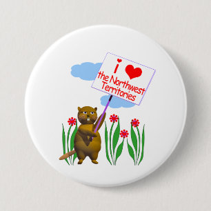 Canadian Beaver Loves the Northwest Territories Button