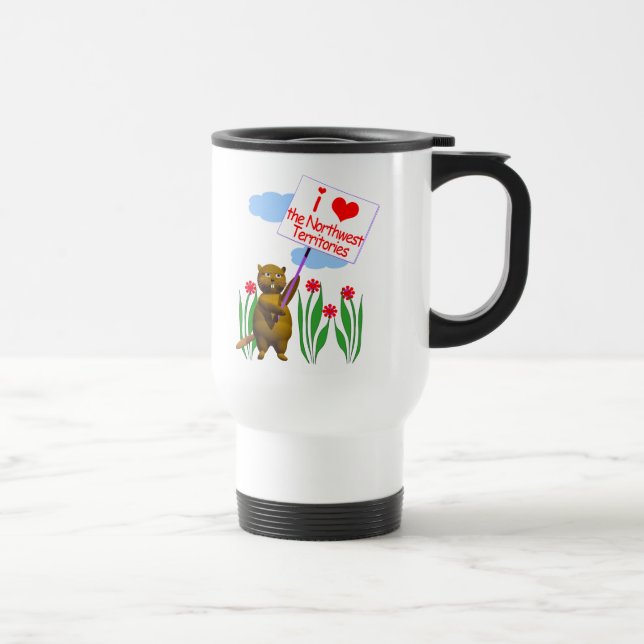 Canadian Beaver Loves the Northwest Territories Travel Mug (Right)