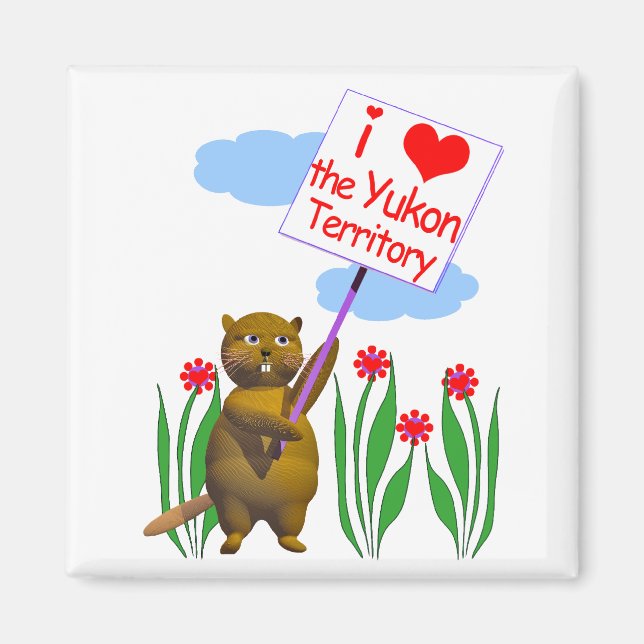 Canadian Beaver Loves the Yukon Magnet (Front)