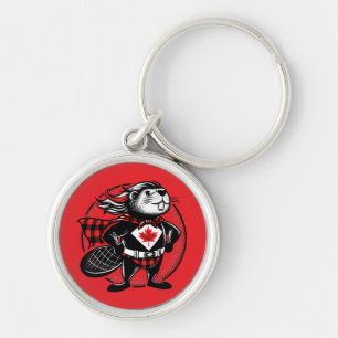 Canadian Beaver Lumberjack Buffalo Plaid Keychain