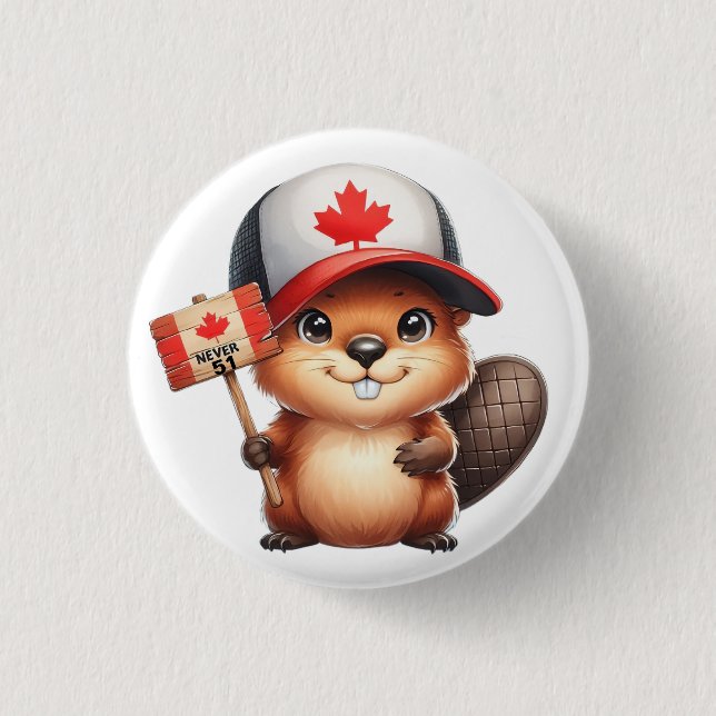 Canadian Beaver Never 51 Button (Front)