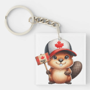 Canadian Beaver Never 51 Keychain