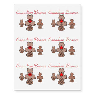 Canadian Beaver Temporary Tattoos