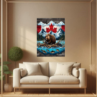 Canadian Beaver's Dam Dream Wood Wall Art
