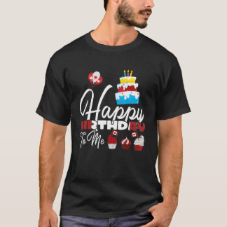 Canadian Birthday Cake Balloons Happy Birthday To T-Shirt