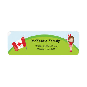 Canadian birthday party label