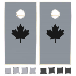 Canadian Black Maple Leaf Decor Cornhole Set