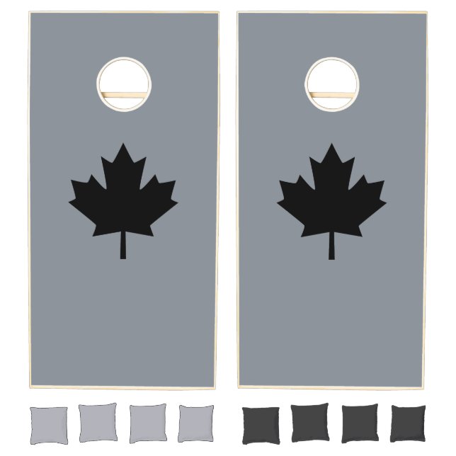 Canadian Black Maple Leaf Decor Cornhole Set (Set)