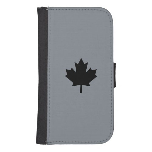 Canadian Black Maple Leaf Decor Phone Wallet