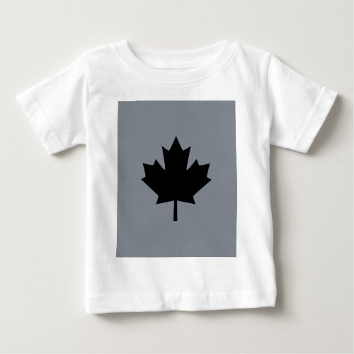 Canadian Black Maple Leaf Design Baby T_Shirt