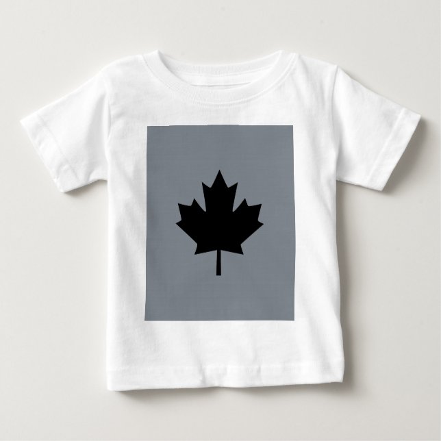 Canadian Black Maple Leaf Design Baby T-Shirt (Front)