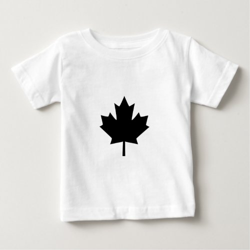 Canadian Black Maple Leaf Design Baby T_Shirt