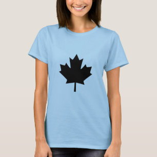 Canadian Black Maple Leaf Design T-Shirt