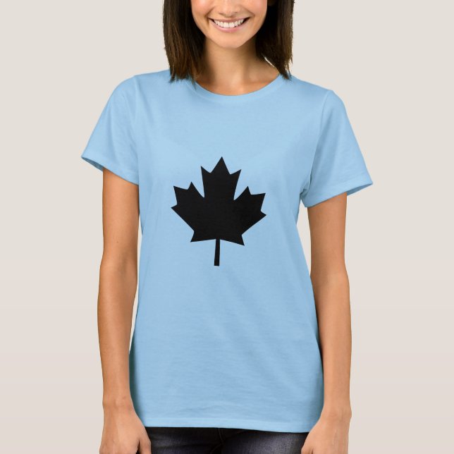Canadian Black Maple Leaf Design T-Shirt (Front)