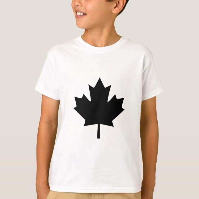 Canadian Black Maple Leaf Design T-Shirt (Front)