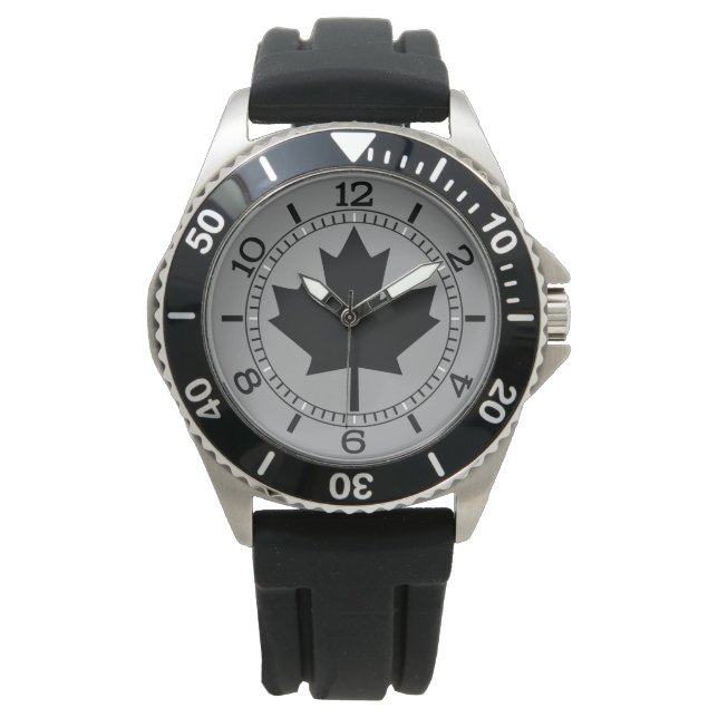 Canadian Black Maple Leaf Design Watch (Front)
