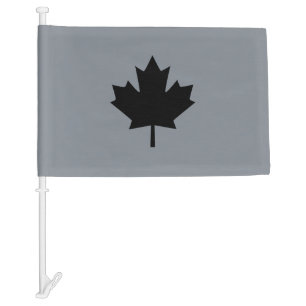 Canadian Black Maple Leaf Display Car Flag