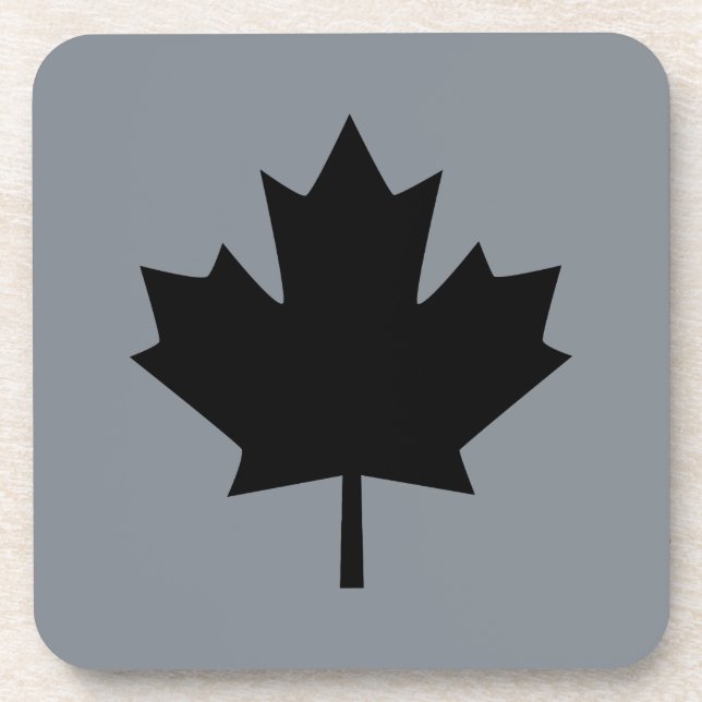 Canadian Black Maple Leaf Display Drink Coaster (Front)