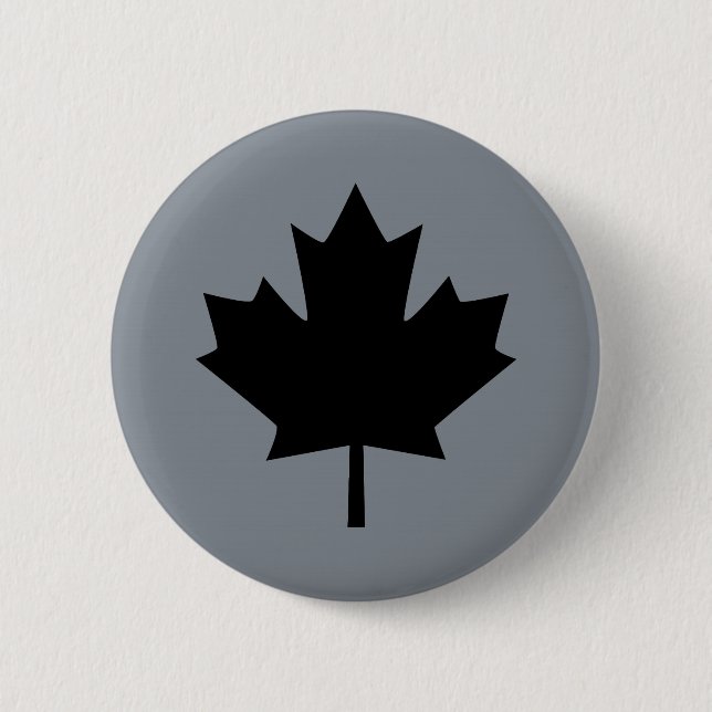 Canadian Black Maple Leaf Display Pinback Button (Front)