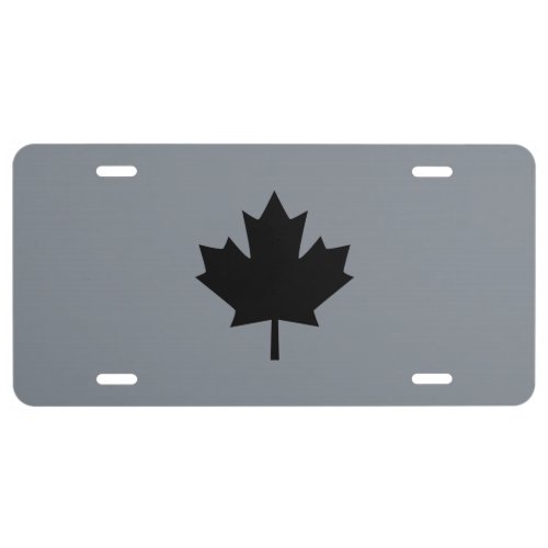 Canadian Black Maple Leaf Graphic License Plate