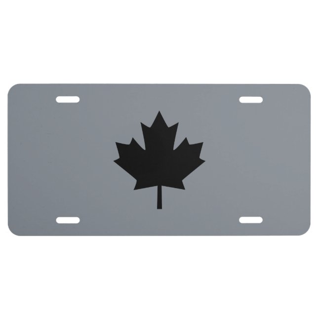 Canadian Black Maple Leaf Graphic License Plate (Front)